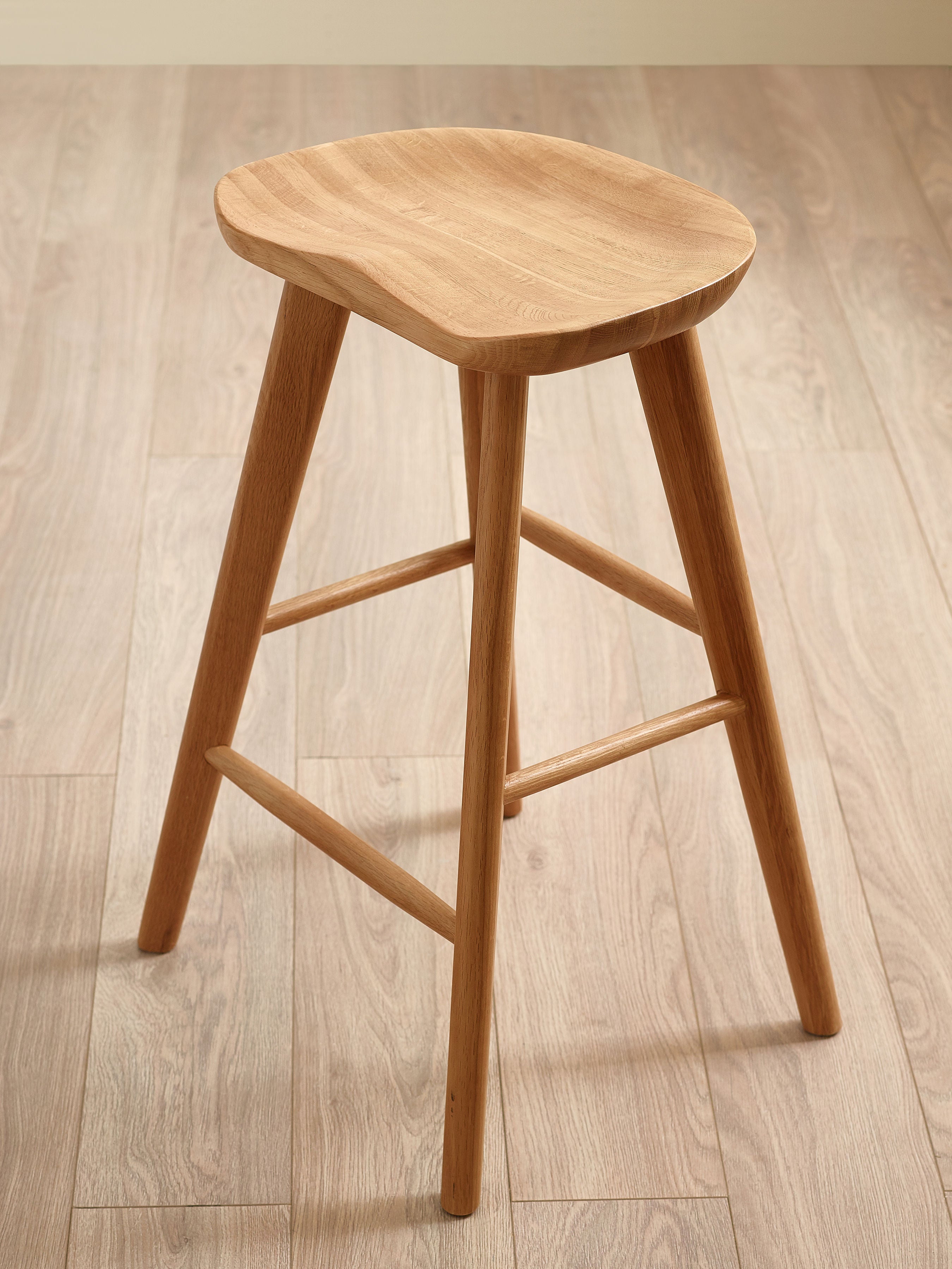 Alton Natural Solid Oak Bar Stool